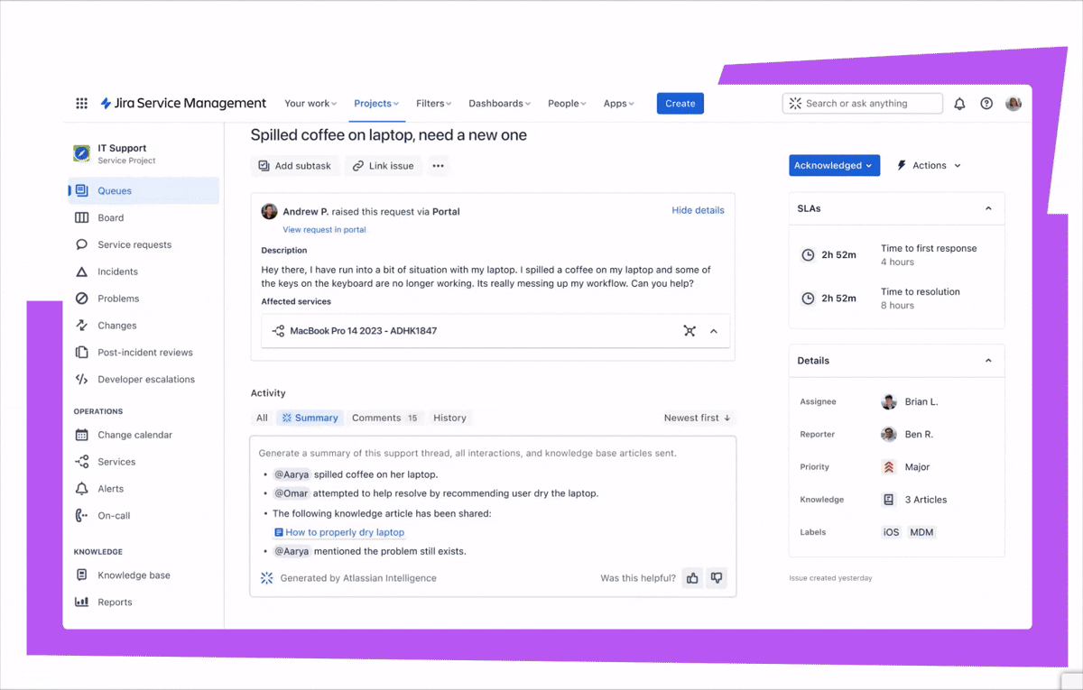 Jira Service Management Demo
